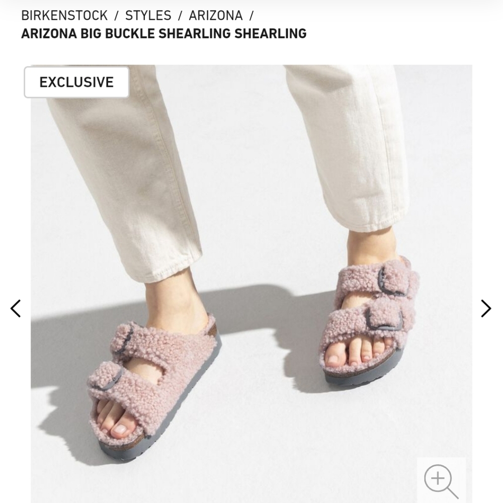 Arizona Big Buckle Shearling Sandal